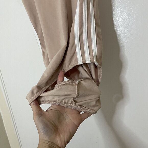ADIDAS nude tan Scoop neck 3 stripes bodysuit size US Medium - Picture 8 of 9